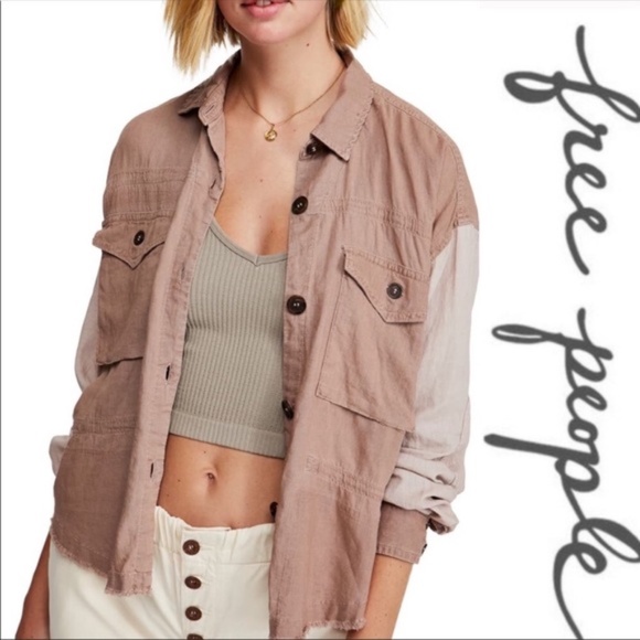 Free People Tops - Free People Cargo Pocket Top Tan Size M